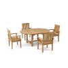 Brianna 5 Pieces Outdoor Oval Extension  Dining Set