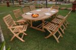 Andrew 9 Pieces Outdoor Oval Extension Dining Set
