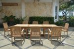 Sahara 9 Pieces Stackable Armchair and Bahama Rectangular Extension Outdoor Dining Set