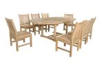 Sahara 9 Pieces Dining Chair and Bahama Oval Extension Outdoor Dining Set
