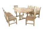 Sahara 9 Pieces Dining Chair and Bahama Oval Extension Outdoor Dining Set
