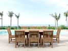Sahara 9 Pieces Dining Chair and Bahama Oval Extension Outdoor Dining Set
