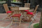 Classic Folding Chair 5 Pieces Round Folding Dining Set