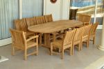 Sahara 11-Piece Chairs and Oval Double Extension Outdoor Dining Set