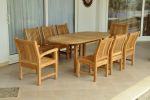 Sahara 9 Pieces Chairs and Bahama Oval Extension Outdoor Dining Set