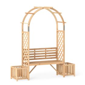 Patio Garden Bench Arbor ArchOutdoor Wood Decorative Seating
