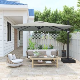 11FT Square Cantilever Patio Umbrella in Gray (without Umbrella Base)