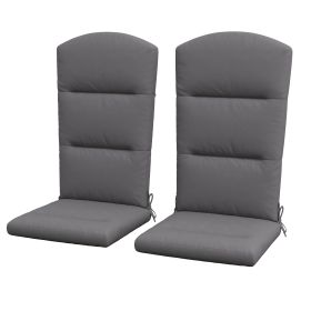 Outsunny Comfy Adirondack Chair Cushion Set Gray with Ties for Outdoor Seat & Back Support