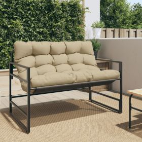 Patio Bench with Cushion Taupe 44.5" Steel